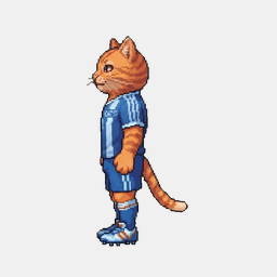 Cat footballer idle animation