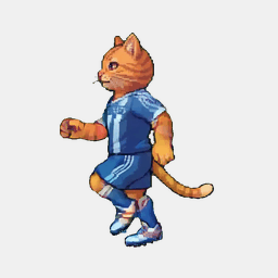 Cat footballer run cycle