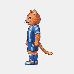 The cat footballer the agent generated, walking