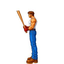 Street brawler baseball bat attack animation