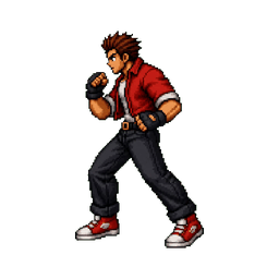Red brawler knockdown animation