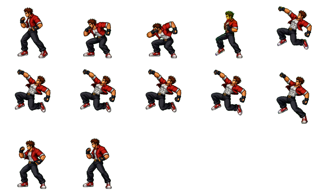 Cyclone Uppercut 12-frame special move sprite sheet on a 256px grid